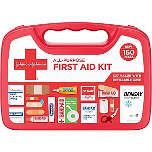 160-Pc Johnson & Johnson Compact All Purpose First Aid Kit $10.10 w/ S&S