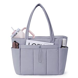 20L Wandering Nature Women's Puffy Tote Bag (blue) $15