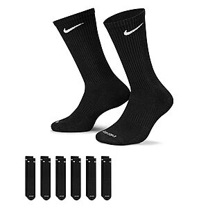 6-Pairs Nike Men's or Women's Everyday Cushioned Training Crew Socks (M 6-8) $10.50 + Free Pickup