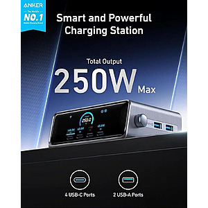Anker Prime 6-Port 250W GaN USB-C Charging Station + $8 Newegg eGift Card $95 or Less + Free S&H