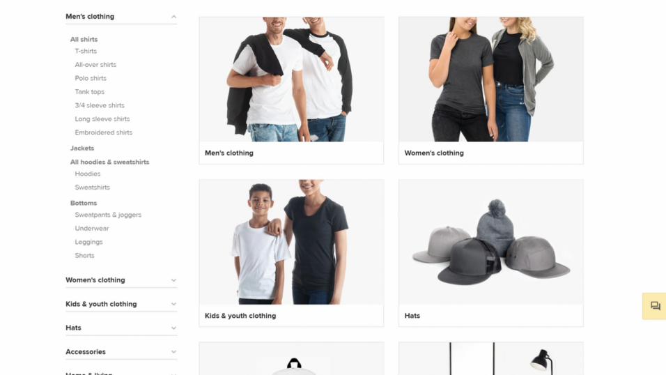 printful product catalogue